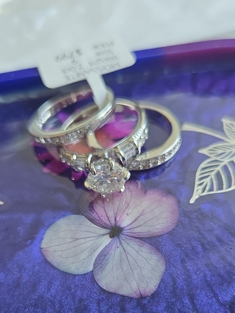 Sterling Silver Mossanite Daimond Bridal Ring Set